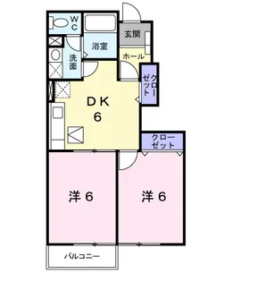 フラワーヒル B【1階】の間取り