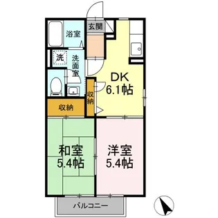 ガーデンコート A【1階】の間取り