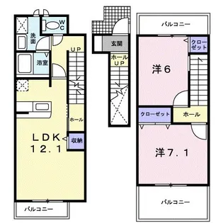シェソワ小倉寺Ⅲ【2階】の間取り