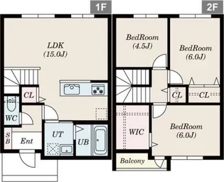 北海道札幌市南区真駒内上町4丁目【テラスハウス】の間取り