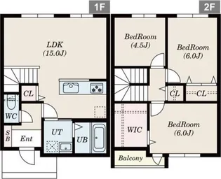 北海道札幌市南区真駒内上町4丁目【テラスハウス】の間取り
