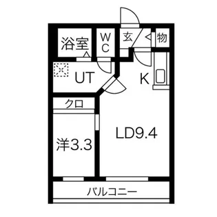 メープルコート平岸【1階】の間取り