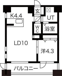 ラフレ平岸【4階】の間取り