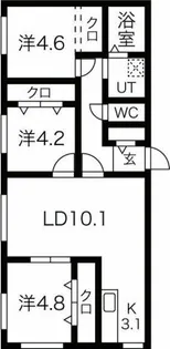 ベルコート平岸【1階】の間取り