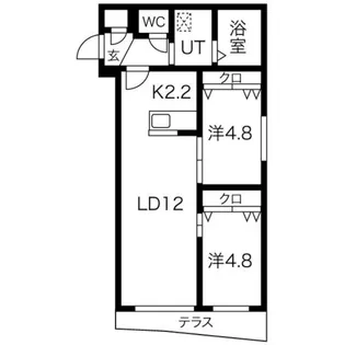 ミカーサ学園前【1階】の間取り
