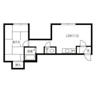 イレブン平和通【3階】の間取り