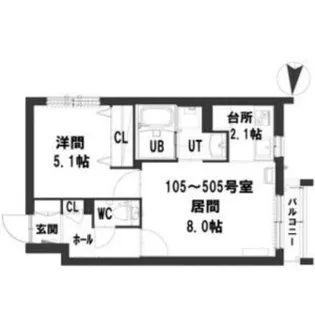 グランメールメイビス【3階】の間取り