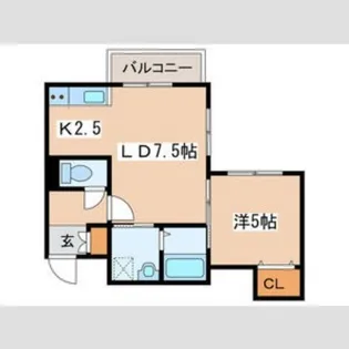 1LDKの間取り画像