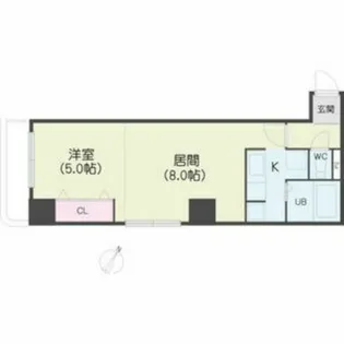 コトン月寒中央【6階】の間取り