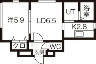 ブリリアントR【402号室】の間取り