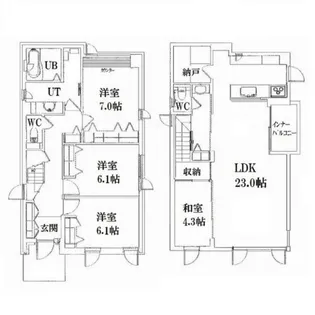 北海道札幌市豊平区月寒東一条7丁目【一戸建】の間取り