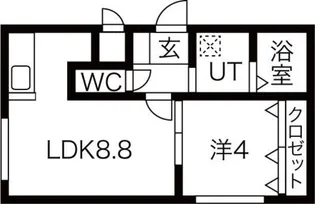 ヴィラ本通南【1階】の間取り