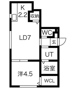 プラティーヌ月寒東【1階】の間取り