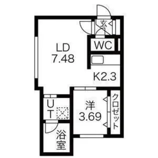 1LDKの間取り画像