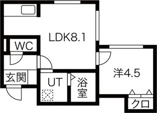 ヴィラ本通南【1階】の間取り