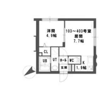 グランメール中の島【4階】の間取り