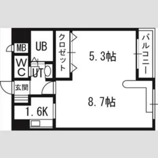 ハウスオブリザ南9条【302号室】の間取り