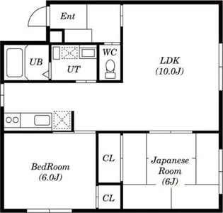 メモリアルハイツ北野D【202号室】の間取り