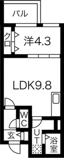 1LDKの間取り画像