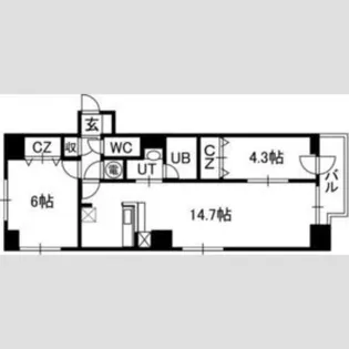 アルファタワー札幌南4条【2階】の間取り