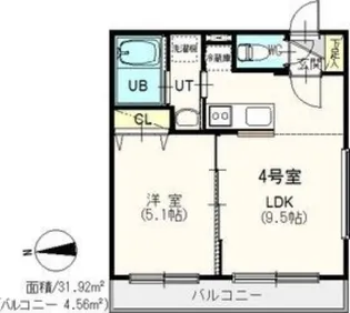 F・WORKS 水車町【3階】の間取り