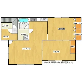 北郷2条3丁目 1棟2戸 2階【2階号室】の間取り