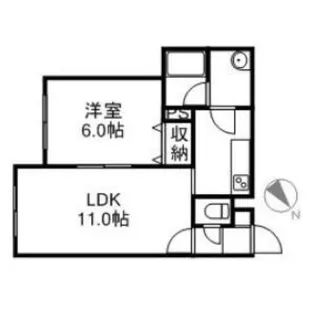 アドバンス菊水【1階】の間取り