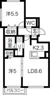ブランシャール平岸駅前WEST【4階】の間取り