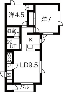 カーサ上町1.1 III【202号室】の間取り