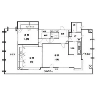 ルネサンス山鼻【801号室】の間取り