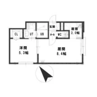 パストラーレ平和通【2階】の間取り