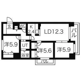 ラフォーレパークヒル【3階】の間取り