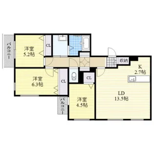 blanc(ブラン)【2階】の間取り