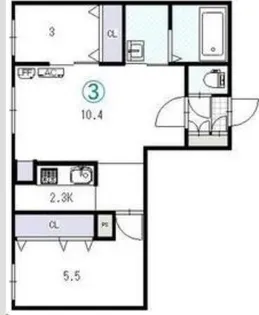 REN FAULT栄通(レンフォルト)【103号室】の間取り