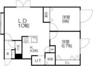 ハイツリバーパーク【101号室】の間取り