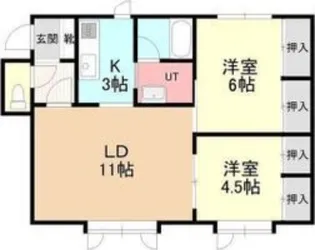 レジデンスイワイズミA【102号室】の間取り