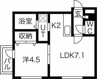 La・Bella(ラベーラ月寒)【4階】の間取り