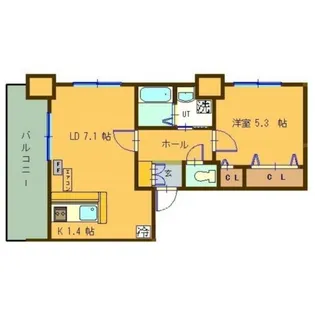 サンコート本通ガーデンヒルズ【9階】の間取り