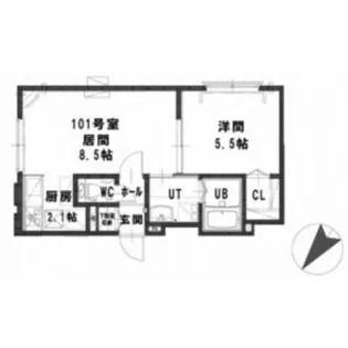 ルミエールアンソレイエ【1階】の間取り