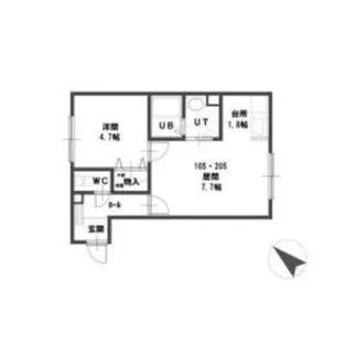 ルミエール美園A【1階】の間取り