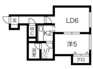 グランクリュ菊水【202号室】の間取り
