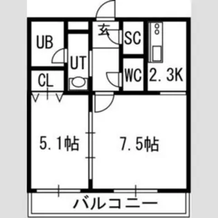 S-FORT豊平三条【6階】の間取り