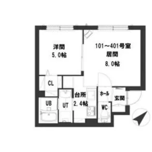 グランメールサガン【1階】の間取り