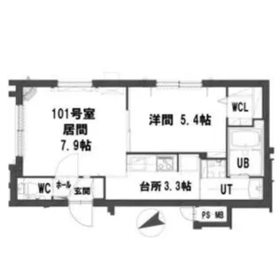 グランメール本郷通13北Ⅱ【1階】の間取り