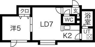 ルミエール北郷【1階】の間取り