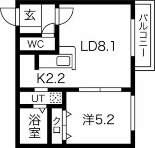 Rose Wood NAKANOSHIMA【302号室】の間取り
