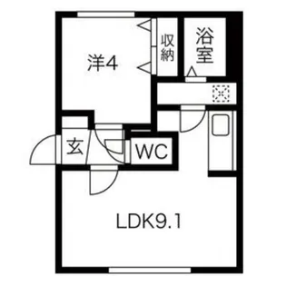 アミカル美園【1階】の間取り