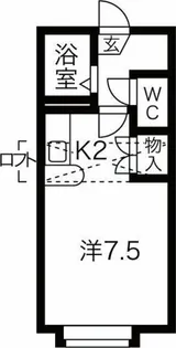 エフォート栄通(旧:レオパレス南郷13丁目第3B)【104号室】の間取り