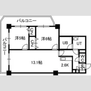 PRIME URBAN札幌 RIVER FRONT【21階】の間取り
