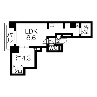 エムズ中の島【8階】の間取り